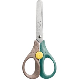Maped - Safe and sustainable school and craft scissors Smiling Planet Security 3D 13 cm - Ergonomic 3D handles made of FSC-certified wood fibre composite plastic