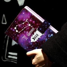 ZXHQ Constellation Diary with Lock, Diary for Women, Men, Girls, Boys, Teenagers, Children, Refillable Password Notebook, Best Birthday, Christmas, Size A5 (21 x 15 cm)