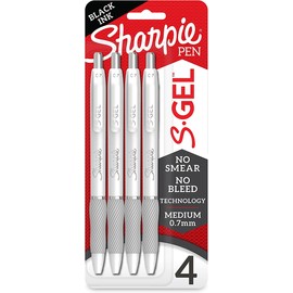 Sharpie S-Gel Gel Pens Medium Point (0.7Mm) Pearl White Body Black Gel Ink P