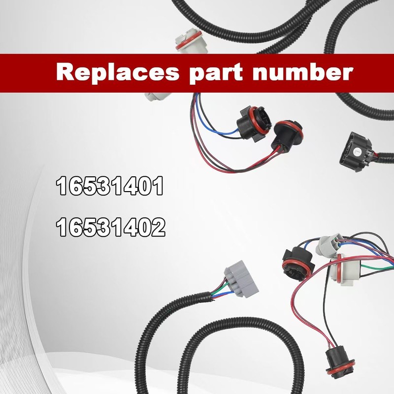 2Pcs Rear Driver and Passenger Side Tail Light Wiring Harness