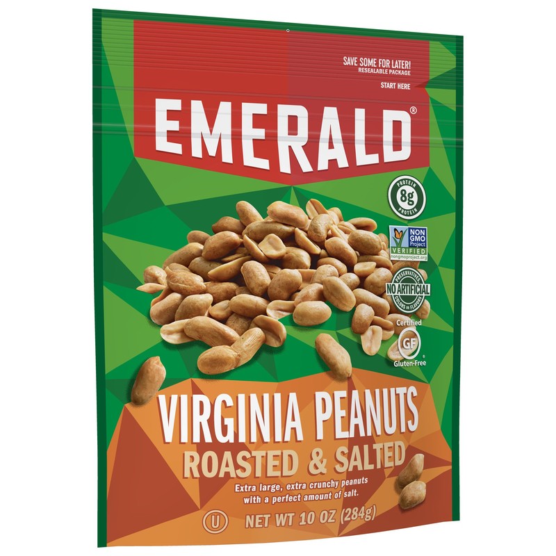 Emerald Nuts, Virginia Peanuts Roasted and Salted, 10 Ounce (Pack