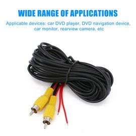 B-Qtech Car Backup Camera RCA Extension Cable, 33 Feet Rear View Video Cable, AV Female to Female Coupler with Power Cable