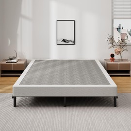 Snaye Queen Box Spring Bed Base 5 Inch, 3000lbs Heavy Duty Metal Mattress Foundation with Fabric Cover, Tool-Free Easy Assembly, Noise Free
