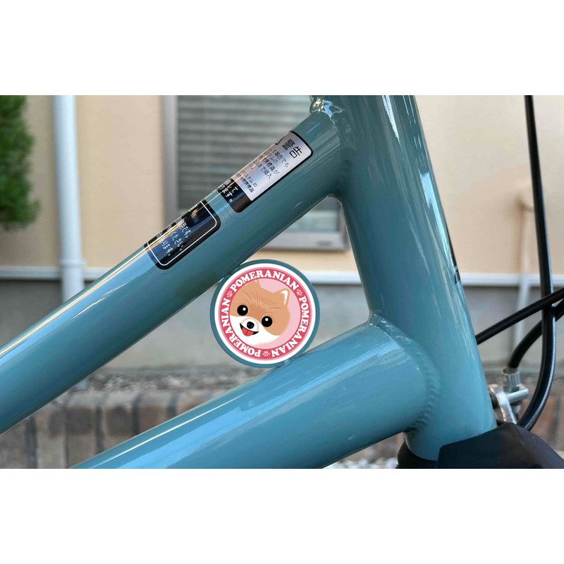 Gazing Pomeranian Orange Dog Sticker Pink Back Round L +
