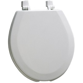 Mayfair 440EC 000 Open Front Molded Wood Toilet Seat with Dial-On Hinges, Round, White
