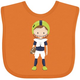 inktastic Rugby Boy, Football, Brown Hair, Cute Boy Baby Bib Orange 45fec
