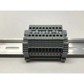 KONNECT-IT DIN Rail Power Distribution Terminal Block KN-T12 12 AWG 20A 600V GREY UL