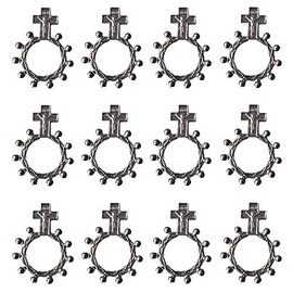 Rosary Rings Catholic Pocket Finger Rosaries - One Decade Rosary Ring Crucifix for Women Or Men (12)