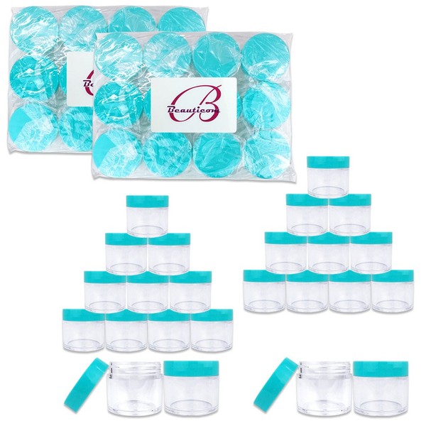 Beauticom 1 oz. 30G/30ML USA Acrylic Round Clear Jars with