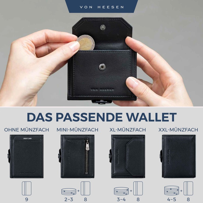 VON HEESEN Slim Wallet with RFID Protection - Men’s and