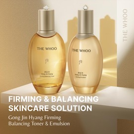THE WHOO Firming Skincare 2pcs Set | Toner & Emulsion Duo with Glycoprotein Complex for Balanced, Firm Skin