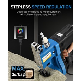 Moonshan Adjustable Speed Bag Sewing Machine 6.4Lbs Automatic Woven & Non-woven Fabrics, Leather Bag Closer