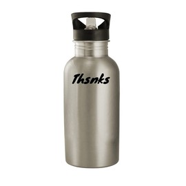 Molandra Products Thsnks - 20oz Stainless Steel Water Bottle, Silver