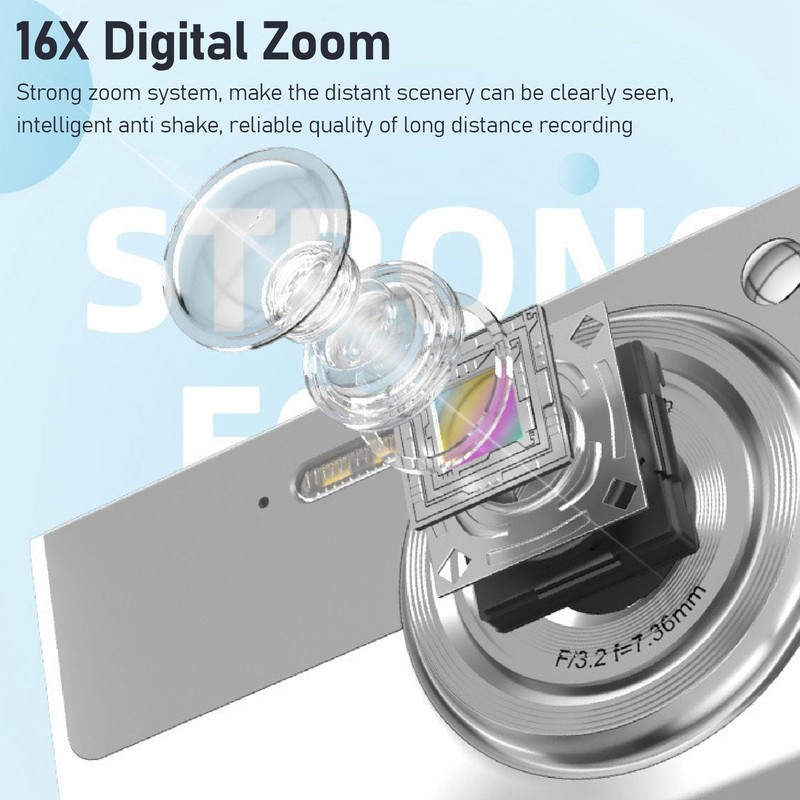 Digital Camera, 4K 68MP Autofocus Vlogging Camera, 16X Digital Zoom