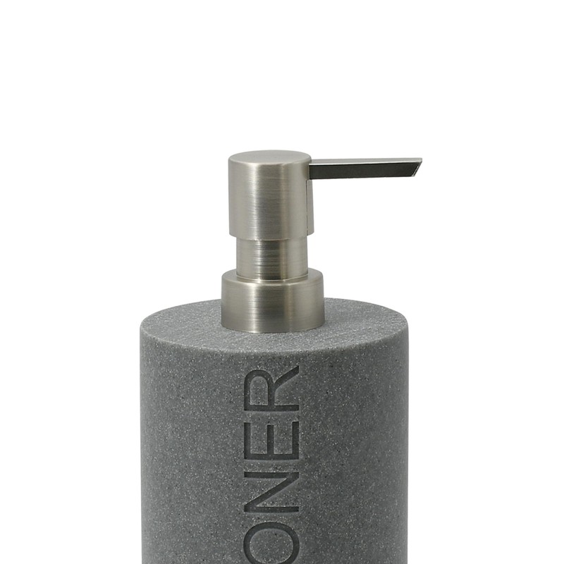 Indecor Home Resin Neutral Gray Sandstone Conditioner Engraved Bottle Refillable