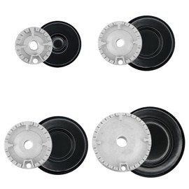 Gas Stove Burner Caps Set, 4PCS Cooker Hat Set Metal Cooker Hat Replacement Kit High Performance Cooker Lids for Gas Stove Burners, 1 Large 1 Small and 2 Middle