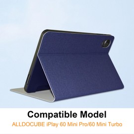 Haofun Case Compatible with Alldocube iPlay 60 Mini Pro/60 Mini Turbo, Ultra Thin PU, Slim and Lightweight Flip Case, Comfortable to Touch and Comprehensively Protected, Blue