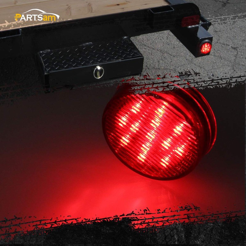 Partsam 10x 2.5 Round Red 13 LED Side Marker Clearance