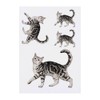 4 x 'Prancing Gray Tabby Cat' Temporary Tattoos - Water