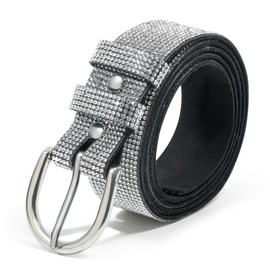 WELROG Rhinestone Belt for Women，Bling Crystal Vintage Belts Shiny Soft for Party Jeans Dresses