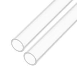 Rebower 10" Clear Plastic Rigid Pipe 8mm x 10mm(5/16" x 3/8") Acrylic Tube Round Polycarbonate Tubing, [for Plumbing, Hydraulics, Aquarium, DIY] - 2Pcs