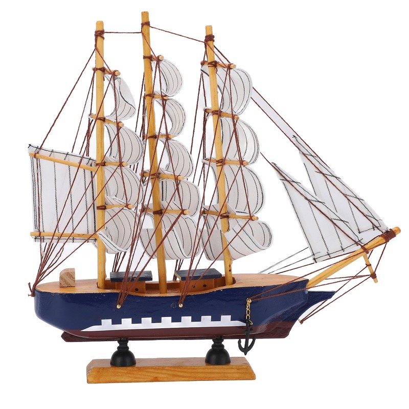 Model Ship Mediterranean Style High Density Natural Pinewood Durable Vibrant