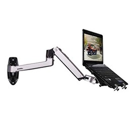 XSJ8012WT Aluminum Alloy Mechanical Spring Arm Wall Mount Laptop Holder Full Motion Laptop Mount Arm Monitor Holder Laptop Stand (Silver)
