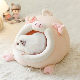 JanYoo Guinea Pig Guinea Pig Hideaway Accessories Hamster Rabbit Bed Mat, Warm Guinea Pig Cave, Washable Bed Mat for Hamster, Mouse, Chinchillas, Hedgehog, Ferret (Pig, S)