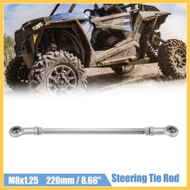 REPAIROCK 220mm Length 8mm Hole Diamete Adjustable Steering Tie Rod Ball Joint for 49cc Electric ATV Go Kart Accessory Steering Column Steering Suspension Silver Tone Auto Replacement Parts