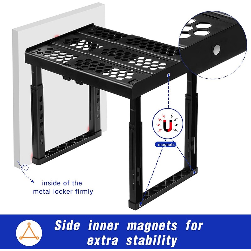 ABLinox Locker Organizer Shelf， Adjustable Width and Height, Ideal Locker