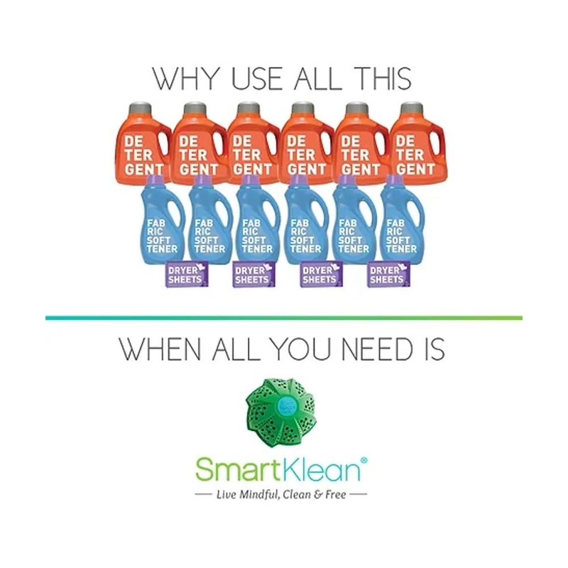 Smartklean Laundry Ball - Ditch Toxic Laundry Detergents Forever! by
