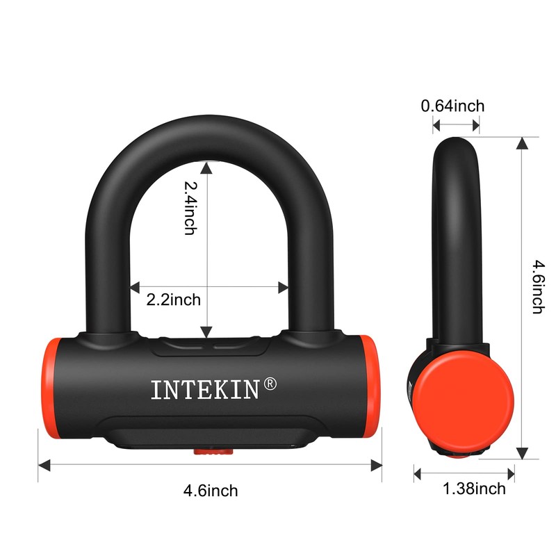 INTEKIN Motorcycle Lock 3.3FT/100cm Bicycle Chain Locks 8mm/10mm Thick Bike