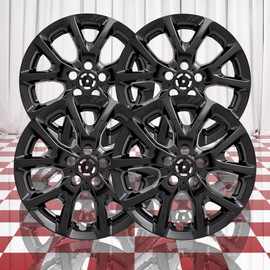 Brighter Design Set of 4 Gloss Black 10 Vent 17" Wheel Skins for Jeep Cherokee 2014-2018