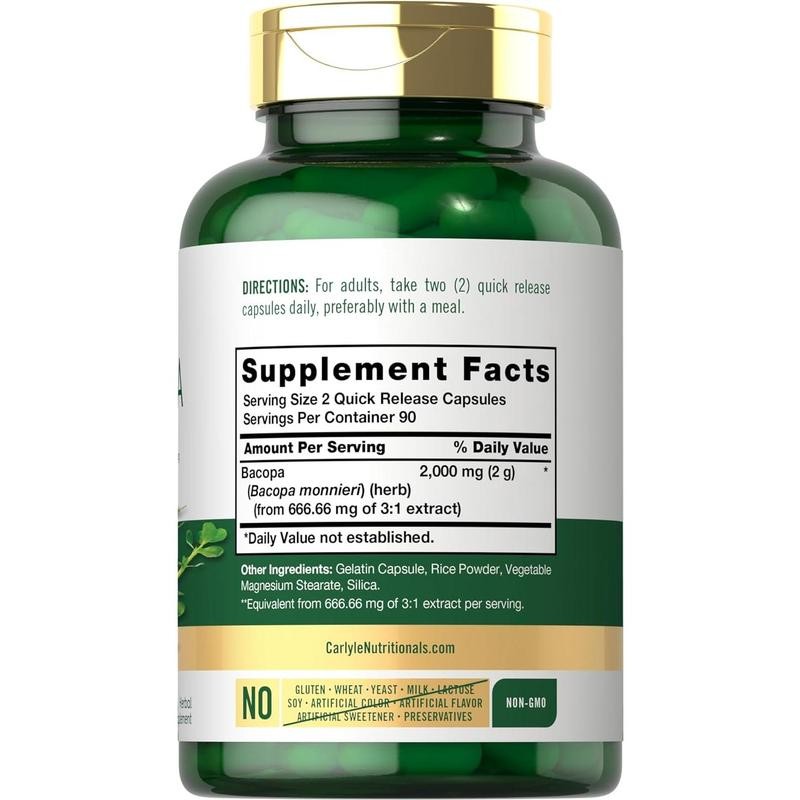 Bacopa Monnieri 2000mg | 180 Capsules