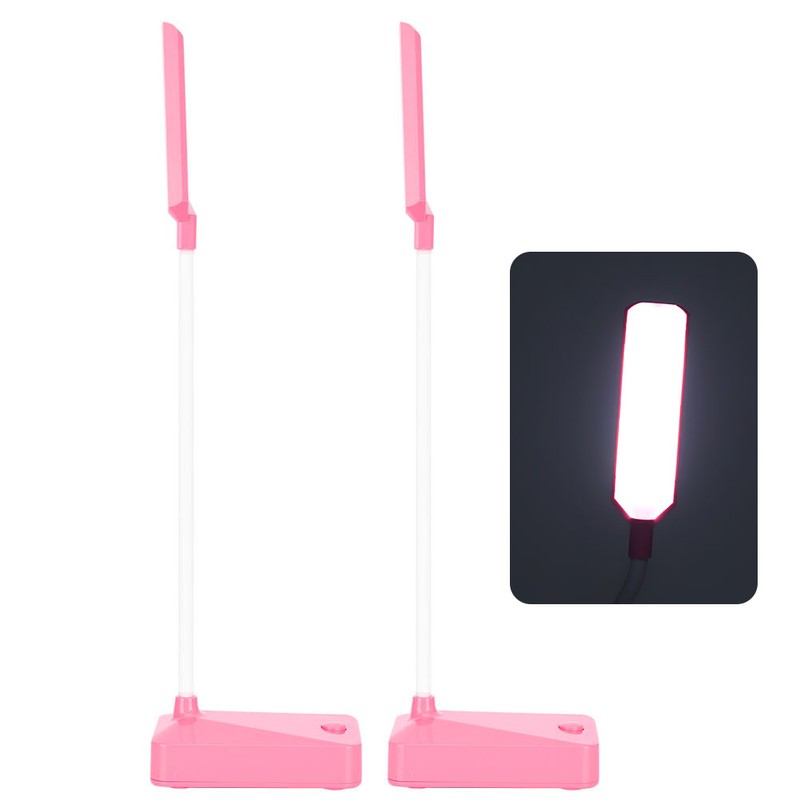 2 Sets LED Desk Lamp Pink Flexible Gooseneck Foldable Home
