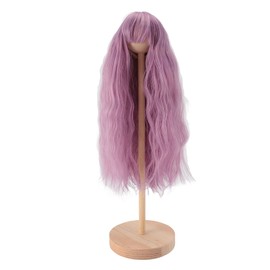 1/4 Doll Wig for 7 to 8in Doll DIY High Temperature Silk Ball Jointed Doll Long Curly Hair Wig with Bangs Purple