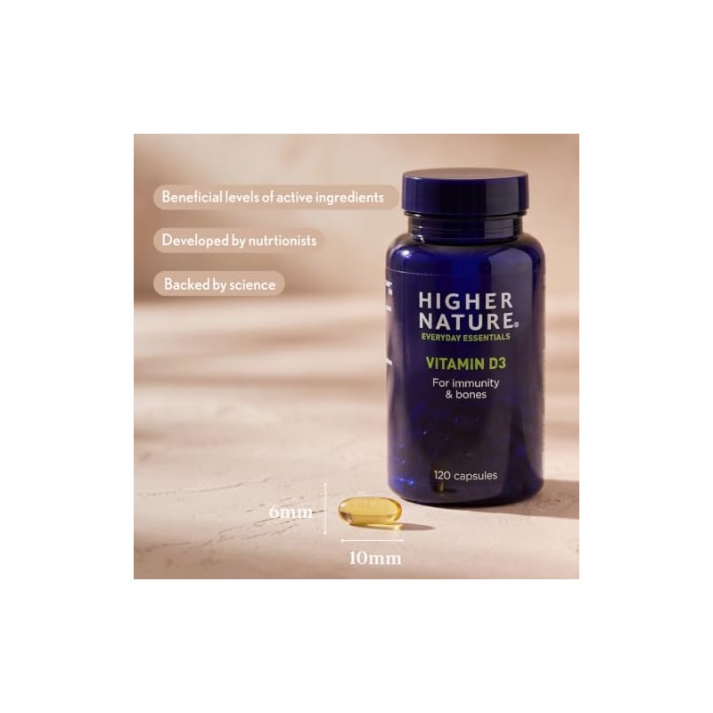 Higher Nature Vitamin D3 - Supports Immunity - 120 Capsules