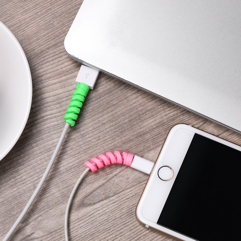 Jetec 24 Pcs Charger Cable Protector,Silicone Flexible Cable Saver,Spiral USB