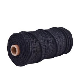 2MM 100m Hand Craft Colorful Cotton Macrame Cord Rope Twisted String Rustic DIY (Black)