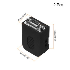 sourcing map DB9 Breakout Connector, RS232 Serial Adapter Solderless Module Board with case 9 Pin 2 Row Female Port Solderless Terminal Block Adapter Pack of 2 with Nuts