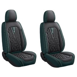 ANKIV Premium Faux Leather Fully Covered Car Seat Cover Custom Fit for Jeep Commander 2002-2023 2024 Non-Slip Interior Seat Cushions Protectors (Full Set 5 Seats,Black Green)