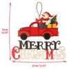 com-four® hanging Christmas decoration, wooden hanger with snowman and lettering,