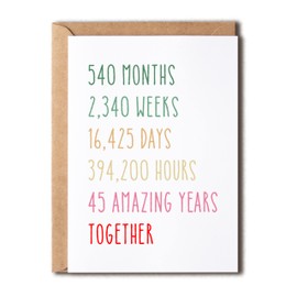 EruditeGifts 45Th Anniversary Card - Funny 45 Years Wedding Anniversary Card - Funny Wedding Anniversary Card - 45Th Anniversary Card For Him Her