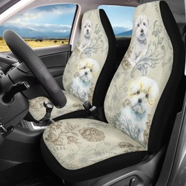 Xoenoiee Labradoodle Dog Pattern 2 Pieces Car Seat Cover Only Front Seats Vehicle Seat Protector Universal Fit Car Bucket Seat for Car, Truck, SUV or Van