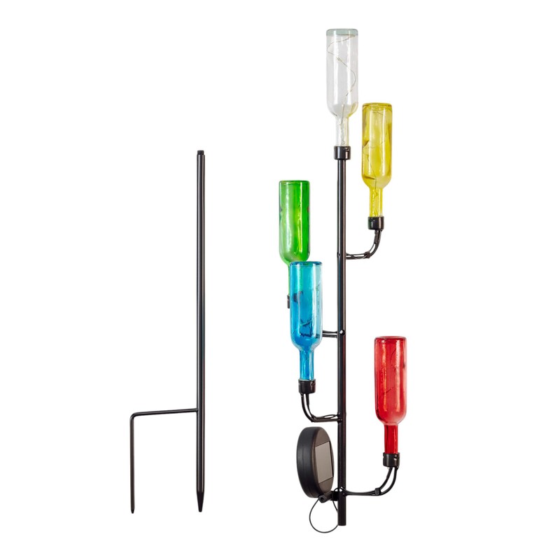 Alpine Corporation 37 Inch Tall Outdoor Colorful Glass Bottle Tree
