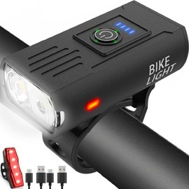 Victoper Bike Light, High Lumens Super Bright Bicycle Lights, 6+4 Modes USB Rechargeable Bike Headlight & Tail Light Set, Waterproof Safety Bike Front & Rear Light for Road, Mountain, Night Riding