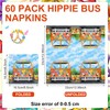 Feifeiya 60 Pcs 60's 70's Hippie Party Cocktail Paper Napkins