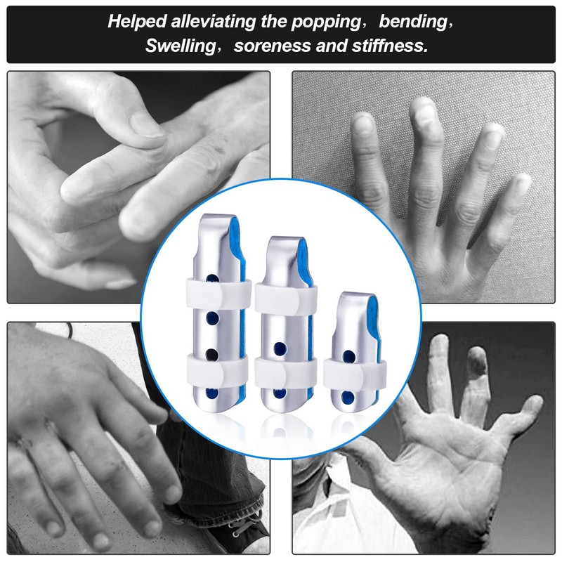 ANCIRS 3-Size Metal Finger Splint Support, Small & Medium &