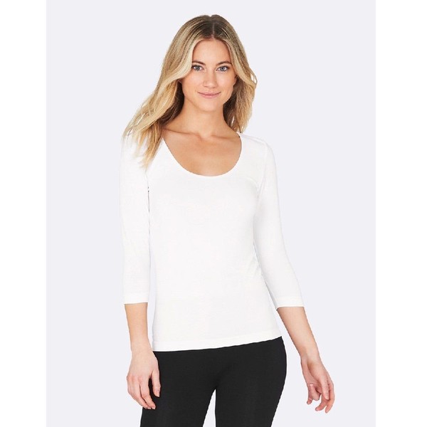 Boody Women's 3/4 Sleeve Top White - Large