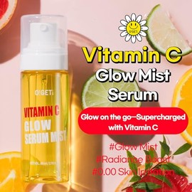 Ogeti Vitamin C Serum Mist | Vitamin C, Hyaluronic Acid, Moisturizing for Face, All Skin Type, Korean Skincare Men and Women, 2.70 Fl.oz (80ml)